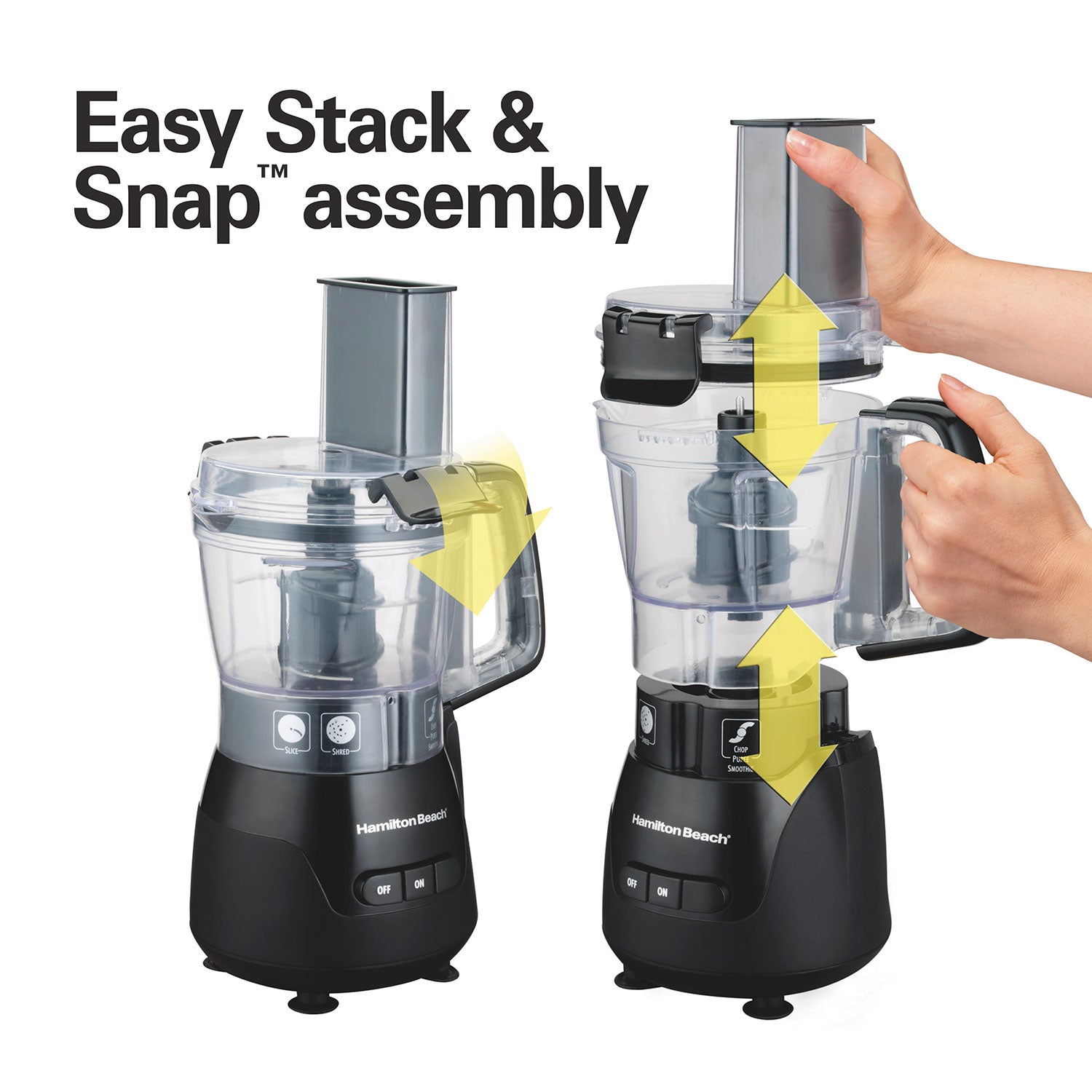 4-Cup 5-Speed Black Stack & Snap Compact Food Processor
