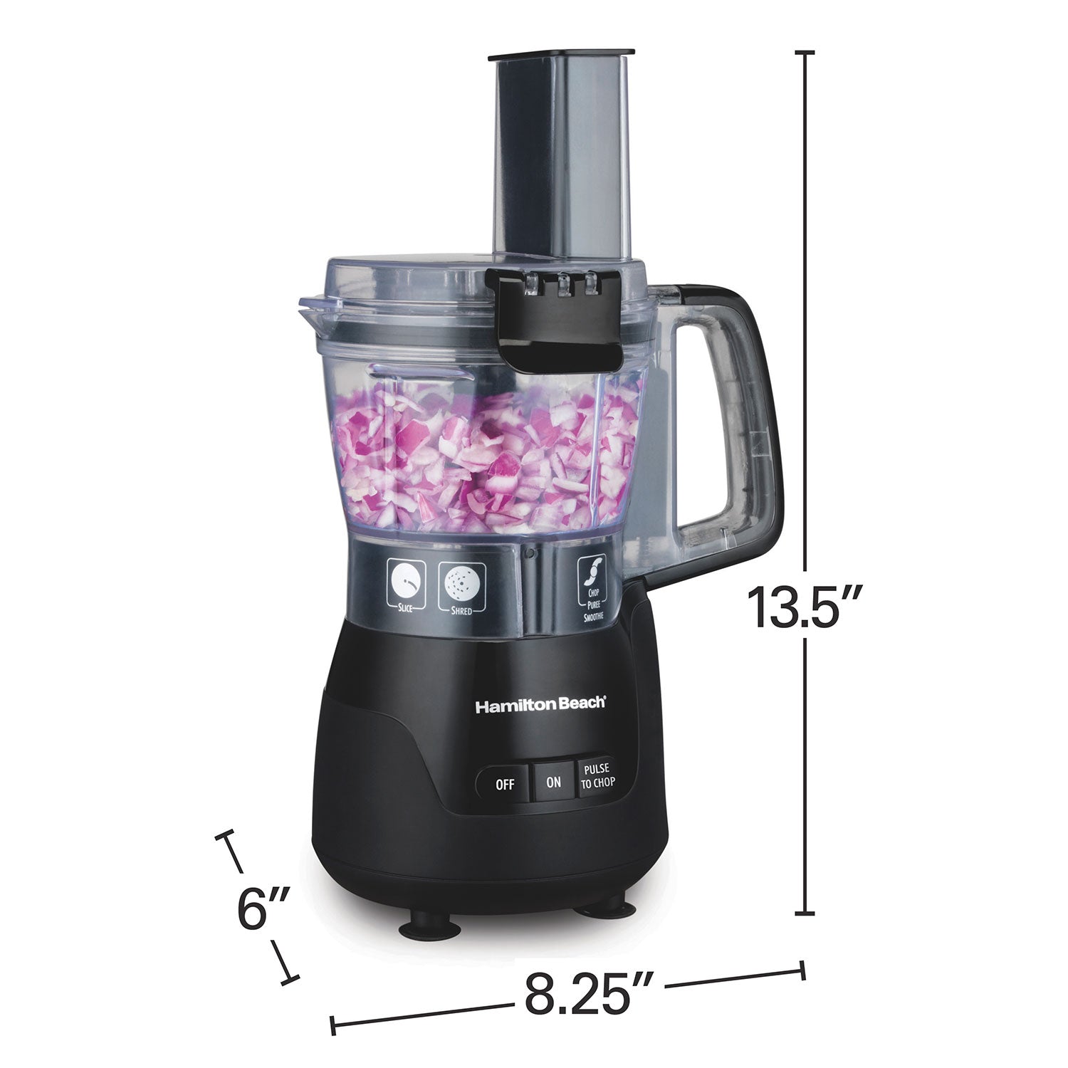 4-Cup 5-Speed Black Stack & Snap Compact Food Processor
