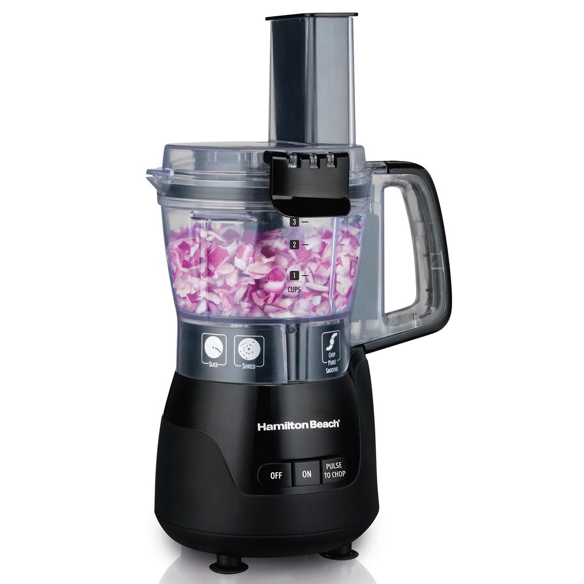 4-Cup 5-Speed Black Stack & Snap Compact Food Processor