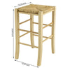 Backless Counter Stools, Set of 2, Natural with Handwoven Rush Seat