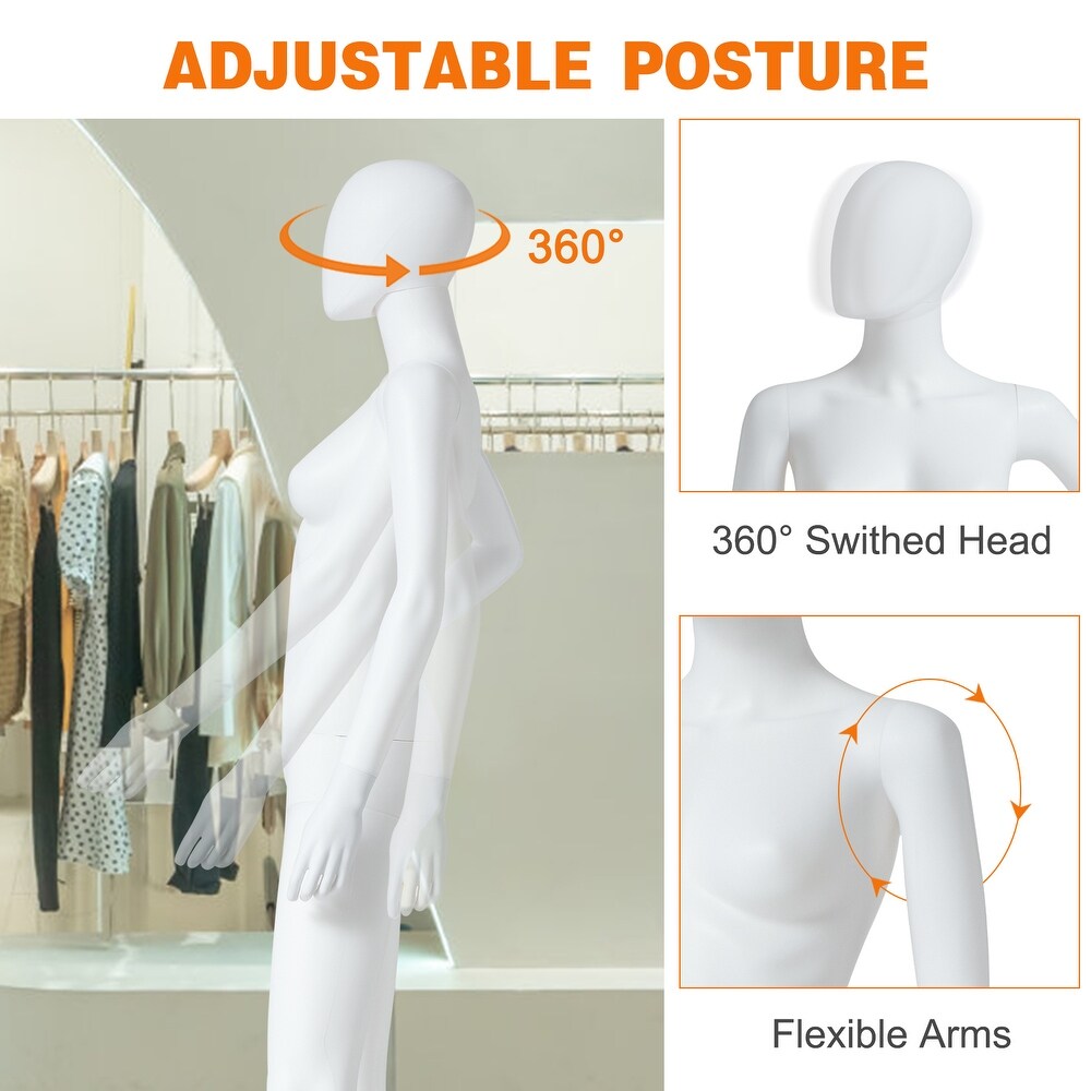 Female Mannequin Dress Form Display Manikin Torso Stand Realistic Full Body Mannequin for Retail Clothing Shops Cosplay