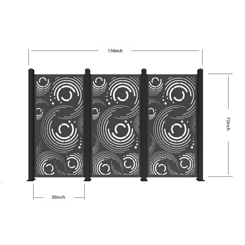 Composite Decorative Privacy Screen Panel w/ C-Channel Kit