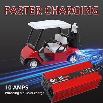 Club Car Golf Cart Battery Charger for Golf Carts Lead-Acid Battery Smart Charger with 3-Pin Round Plug