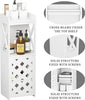 Bathroom Storage Cabinet, White Bathroom Floor Cabinet Freestanding Organizer with Door and Open Shelf for Kitchen Living Room Narrow Space