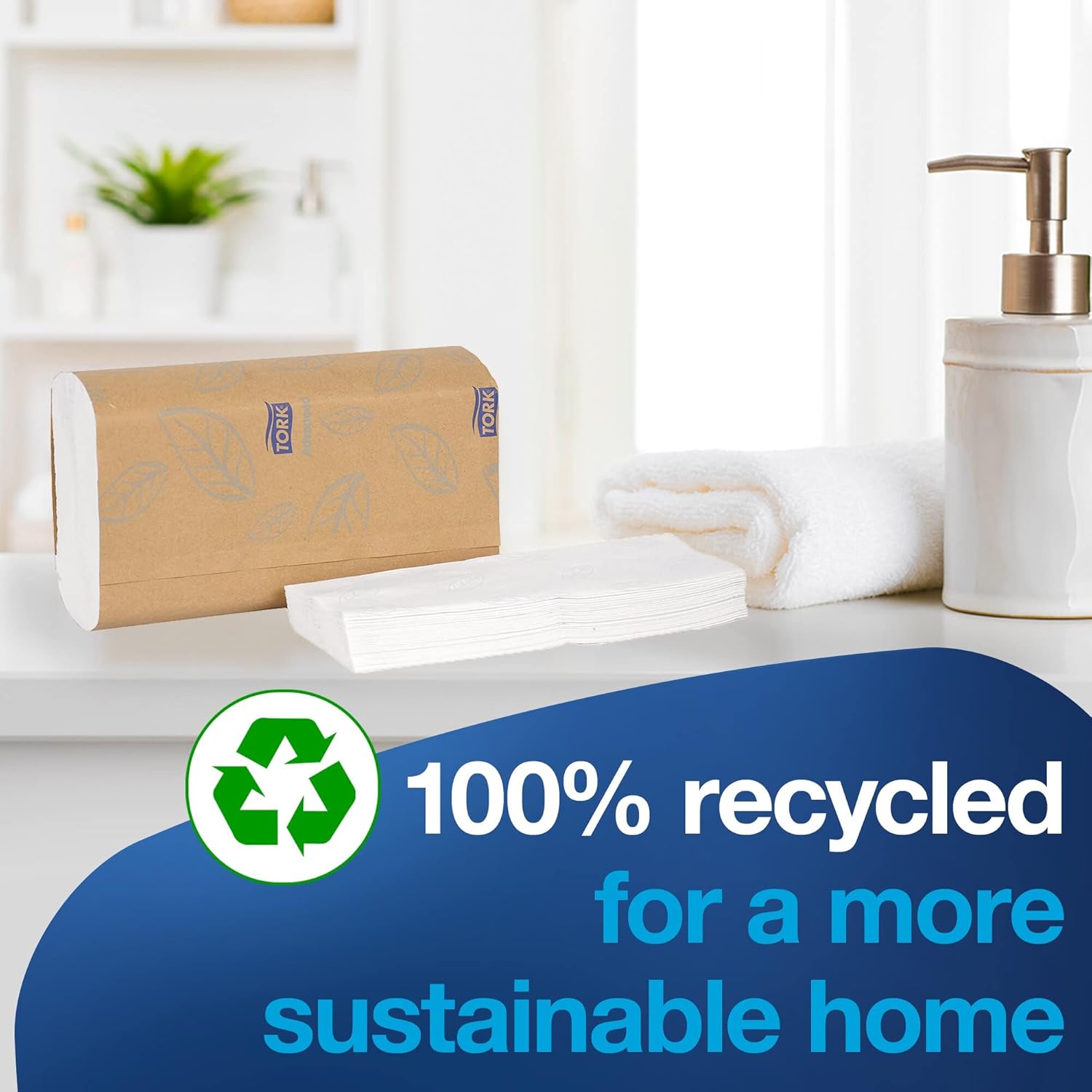 Xpress Soft Multifold Hand Towel White with Grey Leaf Print, Absorbent, 189 Towels Per Pack, 12 Packs, Fits H2 Towel Dispensers