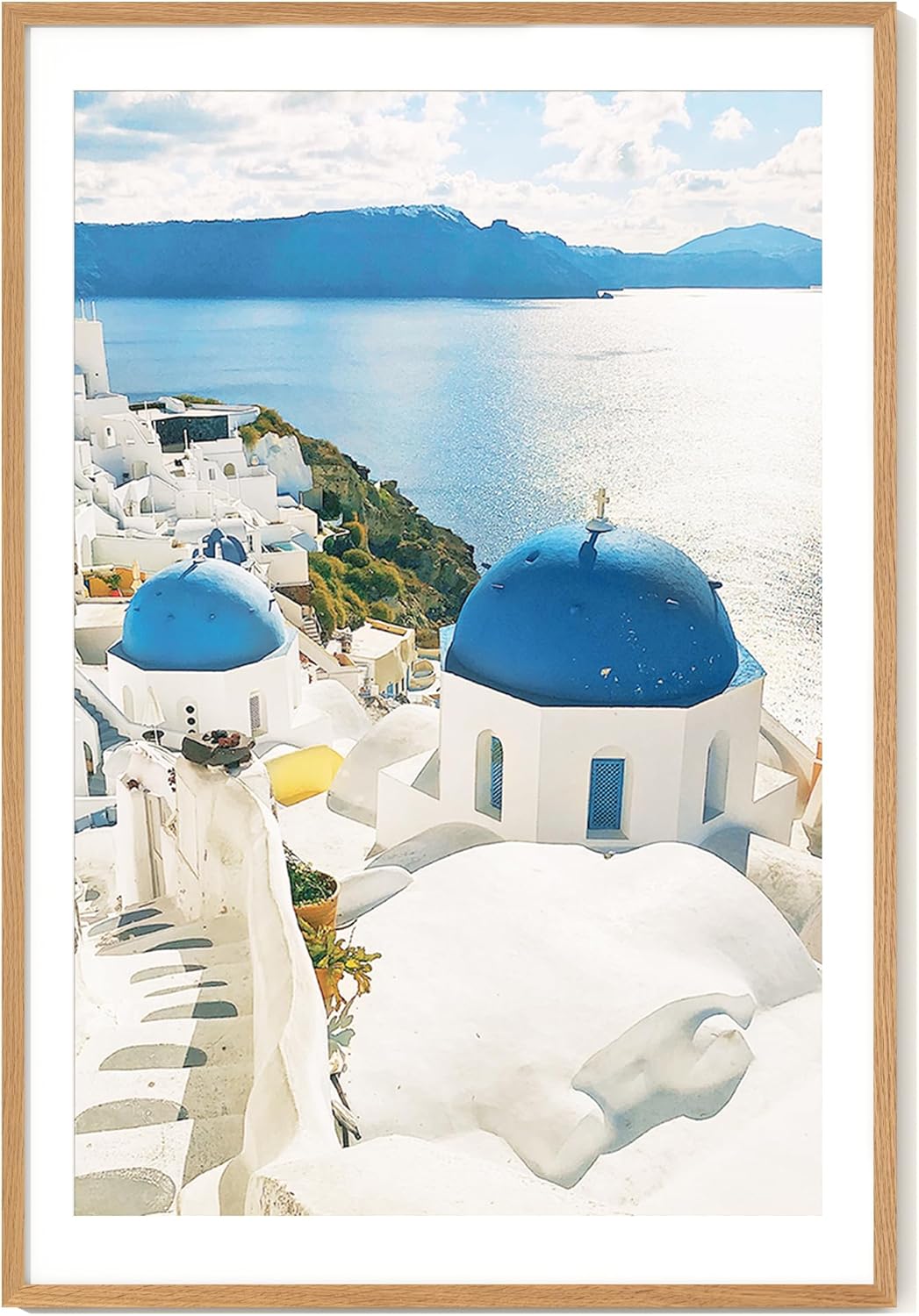 27x40 Picture Frame with Mat for 24x36 Natural Wood - SHOWROOM ITEM