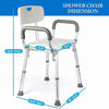 Shower Chair Seat for Senior with Padded Armrests for Bathtub Slip Resistant