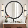 Black Round Wood Mirror with Wood Frame Circle Wall Mirror