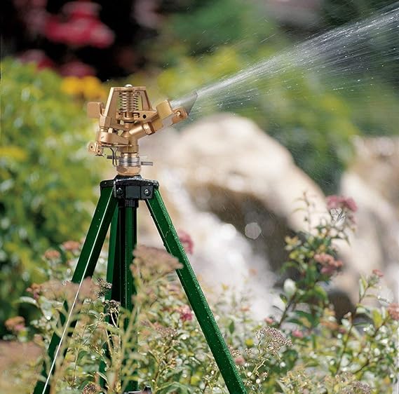 Zinc Impact Sprinkler on Tripod Base