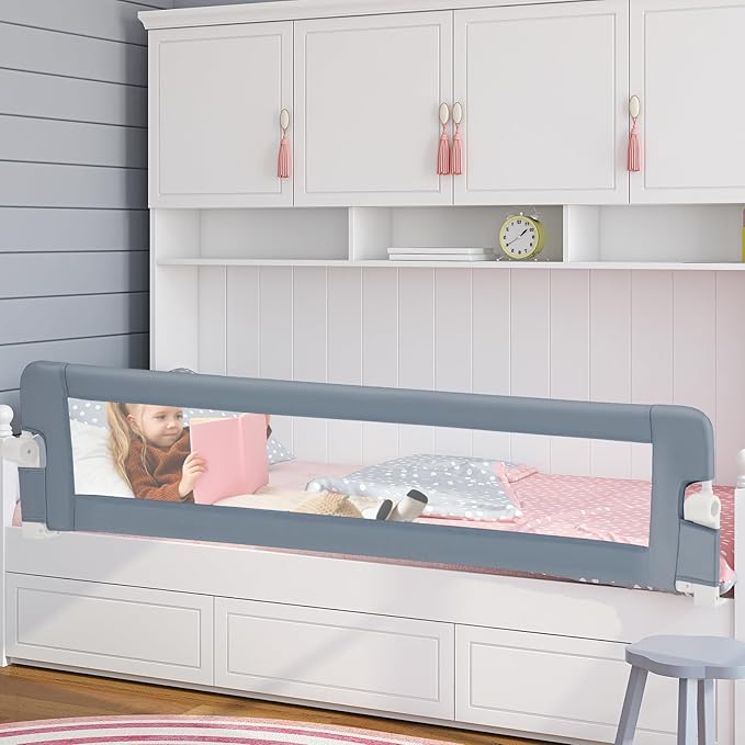 Bed Rails for Toddlers, Extra Long, Swing Down Safety Bed Guard for Convertible Crib