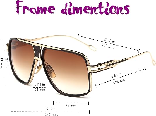 Aviator Sunglasses for Men UV Protection Goggle Alloy Frame with Case