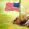 Black Flag Poles for Outside House inground - Metal Outdoor Yard House in Ground Flag Pole Holder for Porch with 2 Pronges Base - American Flag with Pole for House