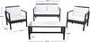 4 Piece Safavieh Outdoor Collection Garnen Wicker Set