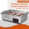110V Commercial Electric Countertop Griddle Stainless Steel BBQ Flat Top Grill Hot Plate, Adjustable Thermostatic Control 122°F-572°F, Stainless Steel Restaurant Grill for Kitchen
