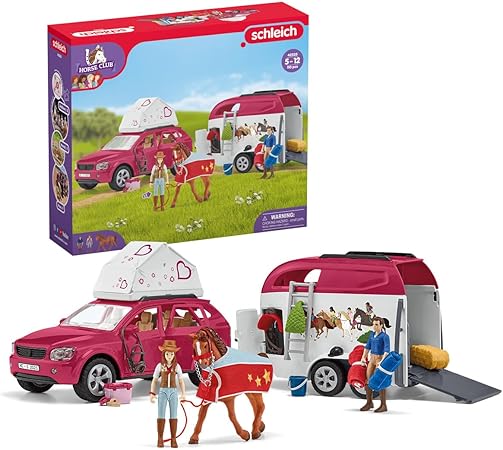 Horse Club — Horse Adventures with Car and Trailer Horse Play Set, 110 Piece Set of Horse Toys for Girls and Boys