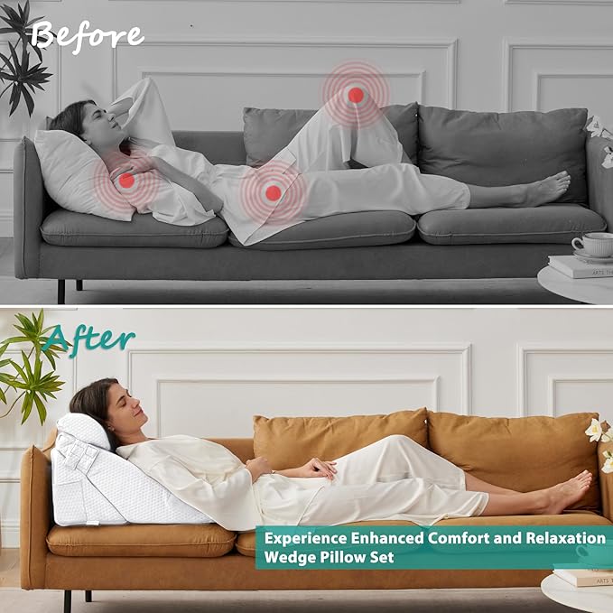 3Pcs Orthopedic Bed Wedge Pillow Set