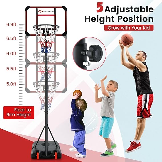 Basketball Hoop Outdoor, Height Adjustable