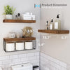 Bathroom Shelves Over Toilet Wall Mounted Floating Shelves Farmhouse Shelf Toilet Paper Storage Small Set of 3, Rustic Brown