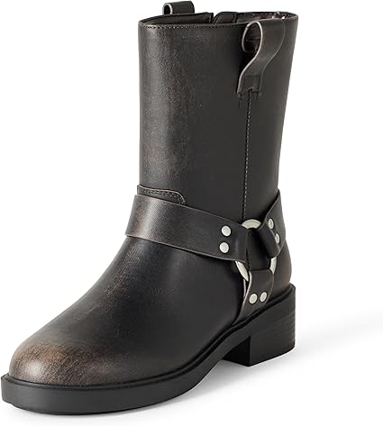 Women's Lilith Short Moto Boot with Buckles Biker