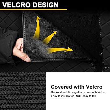 Cargo Mat & Backrest Mat Compatible Honda CRV CR-V - Leather Trunk Liner Back Seat Cover Protector