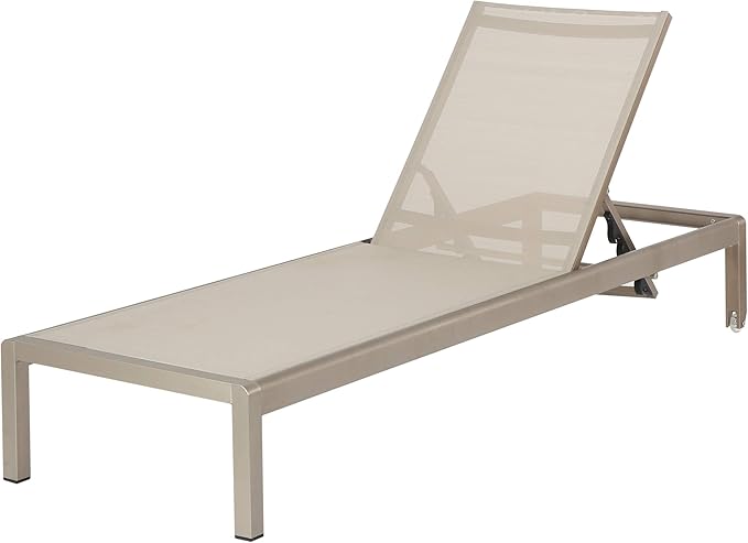 SET OF 2 Home Cape Coral KD Outdoor Mesh Chaise Lounge, Gray
