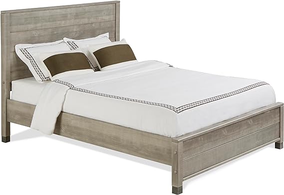 Baja Driftwood Grey, Queen Size, Panel Headboard, Platform Bed