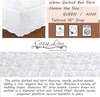 White Quilted Bed Skirt Dust Ruffle Matelasse Tailored Drop (Queen)