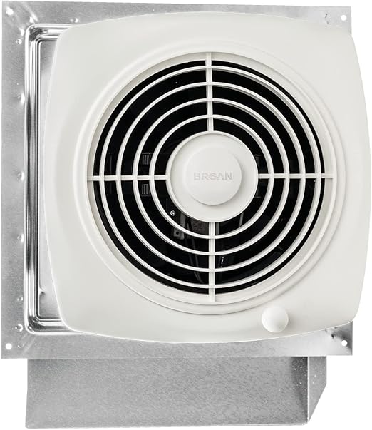 Through-the-Wall Ventilation Fan, White Cover, On/Off Switch