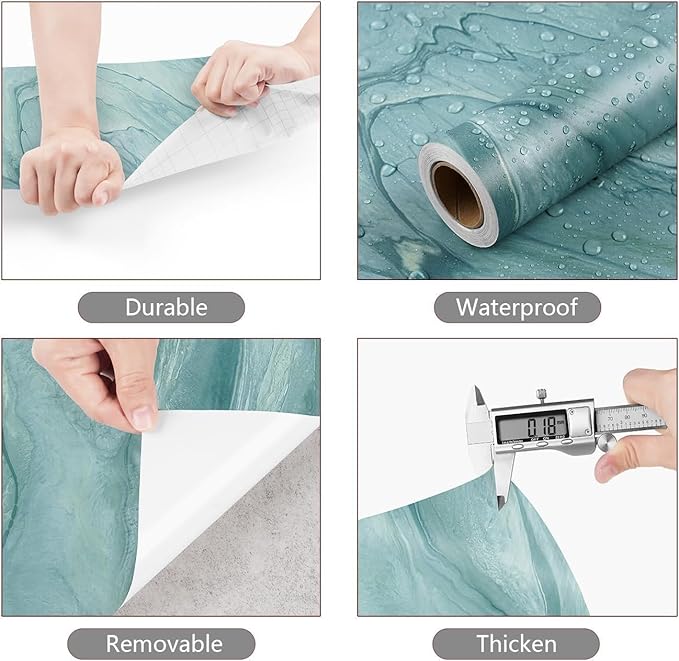 Countertop Contact Paper Matte Marble Peel and Stick Wallpaper