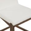 Gracie Modern Counter Height Bar Stool with Back, Counter Stool Upholstered Chair with Natural Textured Linen and Brushed Wooden Legs, White/Dark Brown