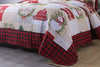 3 Piece Christmas Quilt Set, Rustic Lodge Deer Quilt Bedspread Throw Blanket Lightweight Bedspread Coverlet Comforter Set (King)
