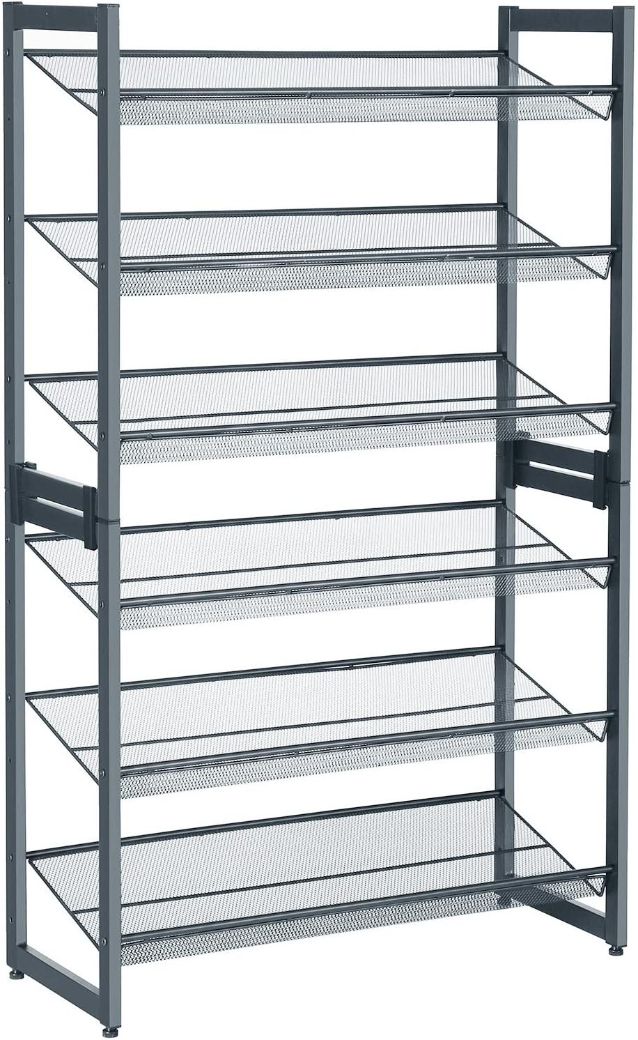 6-Tier Shoe Rack Storage, Metal Shoe Organizer Stand for Garage, Entryway
