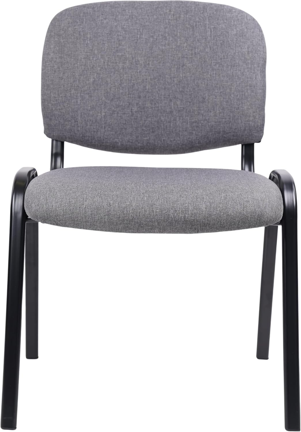 Waiting Room Stacking Chairs with Upholstered Fabric Seat and Back Support Stackable Guest Chairs Grey