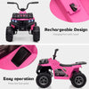 12V Kids Ride On Electric ATV, Kids 4 Wheeler Quad ATV Play Car with High/Low Speed, Treaded Tires, Rubber Handles, Electric Ride On Toy, Led Light