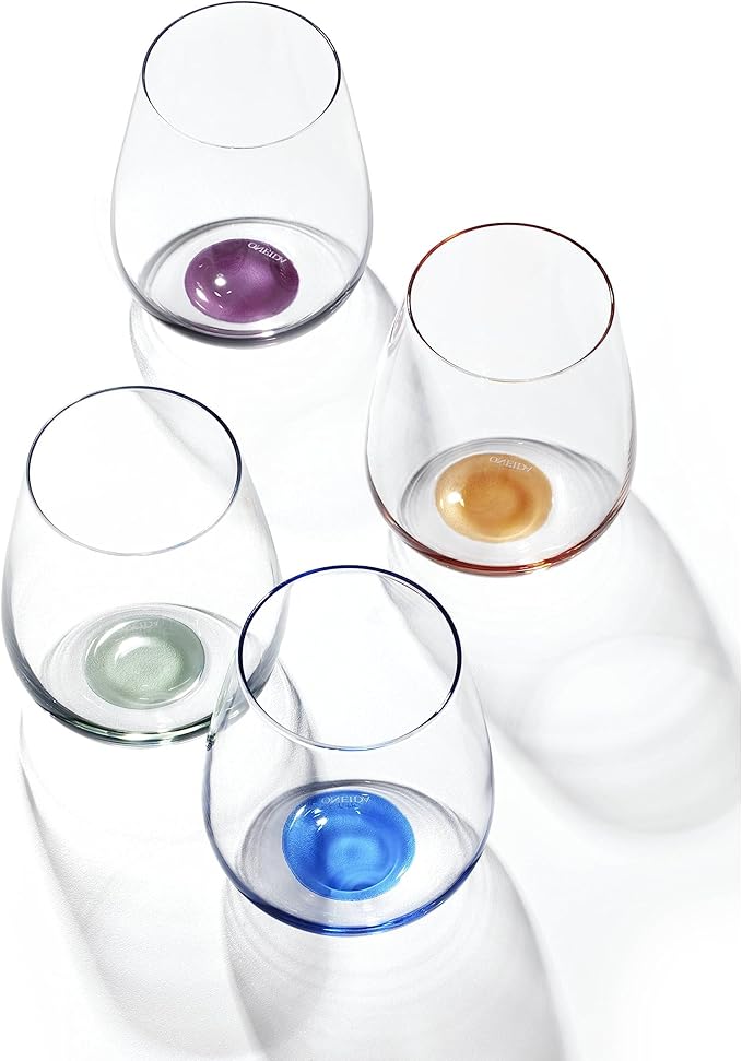 Bottoms Up Stemless Wine Glasses, Set Of 4