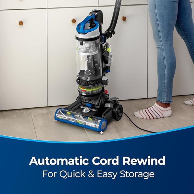 CleanView Swivel Rewind Pet Reach Vacuum Cleaner, with Quick Release Wand, Swivel Steering and Automatic Cord Rewind