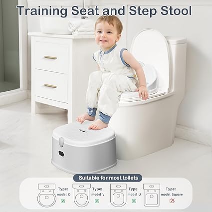 3-in-1 Toddler Potty Training Toilet & Detachable Training Seat & Sturdy Step Stool
