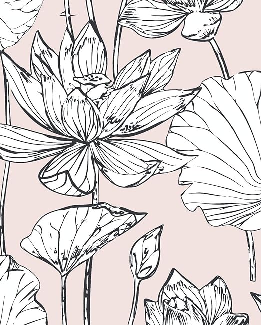 Lotus Floral Peel and Stick Wallpaper (Pink)