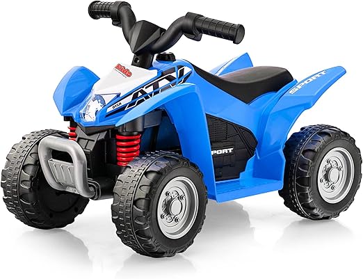 Kids Ride On ATV, 6V Electric Vehicle for Toddlers, 4 Wheeler Battery Powered Motorized Quad Toy Car for Boys Girls with LED Lights, Horn (Blue)