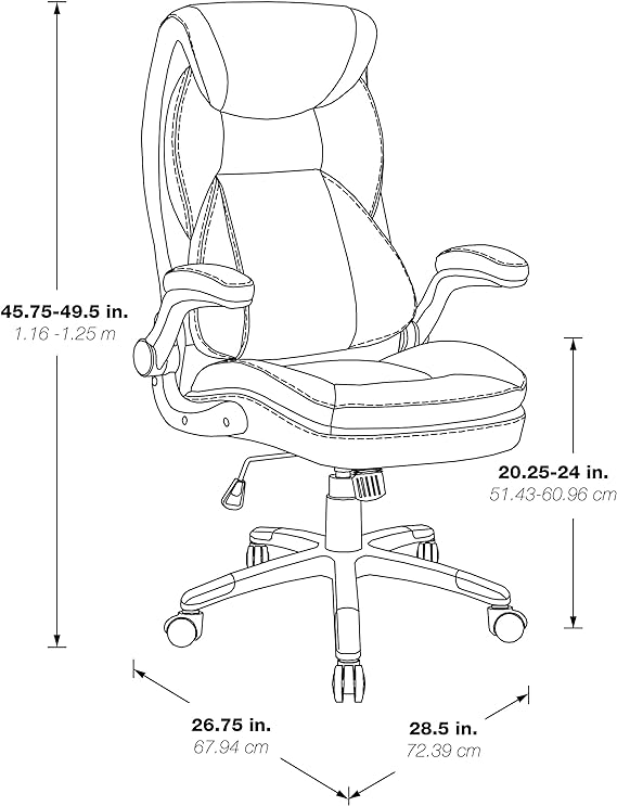 Work Smart Executive Bonded Leather Office Chair in Taupe with Cocoa Nylon Base