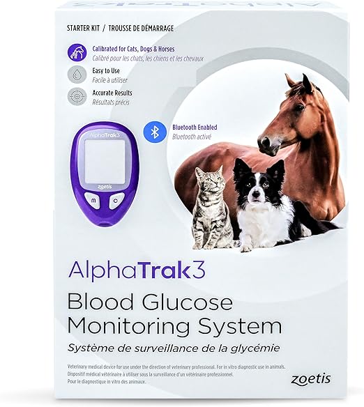 8 Piece Pet Blood Glucose Monitoring Kit for Diabetic Cats, Dogs, and Horses All-in-One Solution for in-Clinic Or at Home, with Digital Results