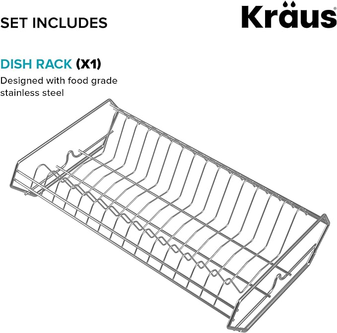 Kraus Kore Stainless Steel Dish Rack for Workstation Kitchen Sink