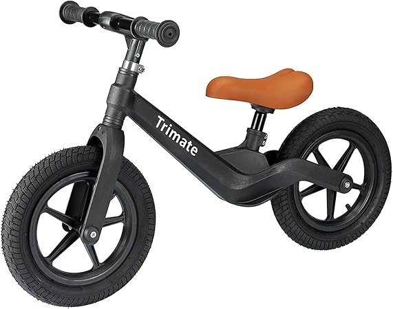 Toddler Balance Bike, Black - No Pedal Sport Bike, Inflated Tire, for Boys and Girls
