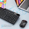 Wireless Keyboard and Mouse Combo,Ergonomic Wireless Computer Keyboard with Phone Tablet Holder, Silent Mouse with 6 Button, Compatible with MacBook, Windows (Black)