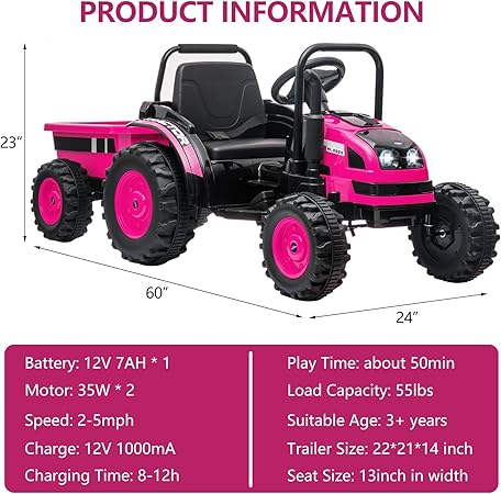 Electric Kids Ride on Tractor