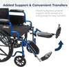 Blue Streak Lightweight Wheelchair with Swing-Away Elevating Leg Rests and Flip-Back Arms