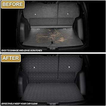 Cargo Mat & Backrest Mat Compatible Honda CRV CR-V - Leather Trunk Liner Back Seat Cover Protector