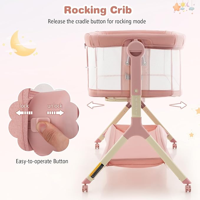 Bassinet Bedside Sleeper, Pink