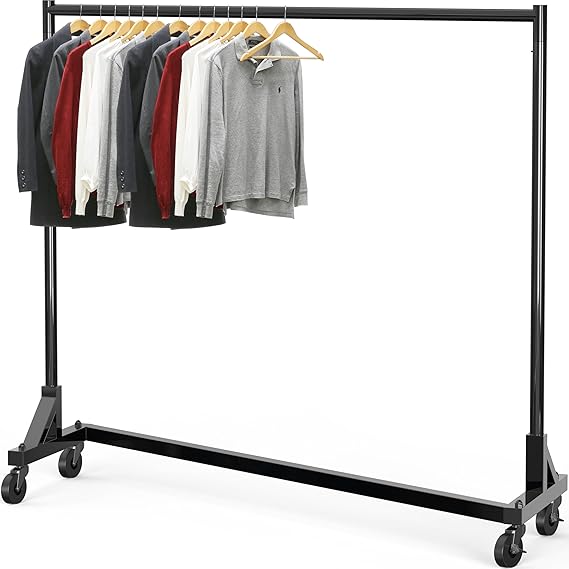 Industrial Grade Z-Base Garment Rack, Black