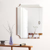 Frameless Rectangle Scalloped Beveled Wall Mirror
